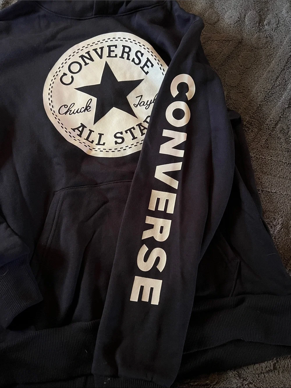 NWT Converse Boys Navy Crewneck Hoodie with White All Star Logo